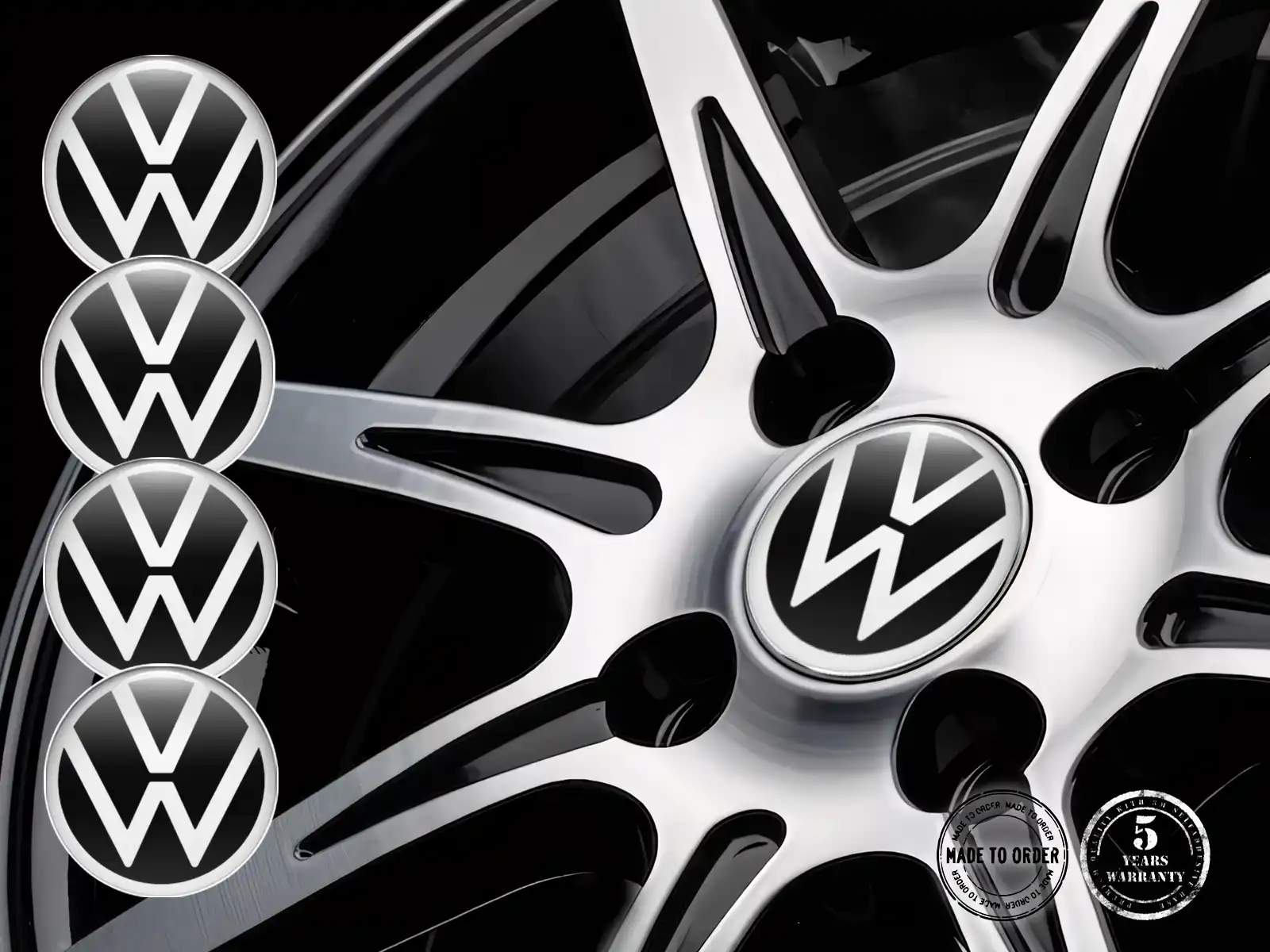 VW Pegatinas de Aro Versión Diseño de Cúpula Elegante